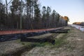 Traffic and increased speed limit fines at a road construction zone in rural Georgia hwy 1