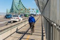 Traffic on Jacques Cartier bridge Royalty Free Stock Photo