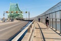 Traffic on Jacques Cartier bridge Royalty Free Stock Photo