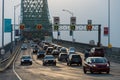 Traffic on Jacques Cartier bridge Royalty Free Stock Photo