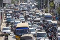 Traffic jam and air pollution in central Kathmandu, Nepal Royalty Free Stock Photo