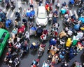 Traffic jam, Asia city,rush hour, rain day Royalty Free Stock Photo