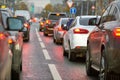 Traffic jam or automobile collapse in a city street road Royalty Free Stock Photo