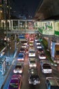 Traffic Jam in Bangkok at night Royalty Free Stock Photo