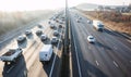 Traffic jam on the British motorway M1