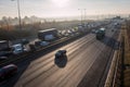 Traffic jam on the British motorway M1