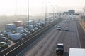 Traffic jam on the British motorway M1