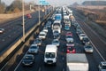 Traffic jam on the British motorway M1