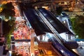 Traffic Jam in business area during rush hour at Bangkok Royalty Free Stock Photo