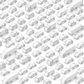 Traffic jam, car plug transport highway road. A lot of cars. Gray lines outline contour style. Background monochrome vector with