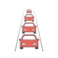 Traffic Jam car vector icon symbol crowded isolated on white background