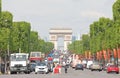 Traffic jam Champs Elysees street Paris France Royalty Free Stock Photo