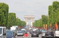 Traffic jam Champs Elysees street Paris France Royalty Free Stock Photo