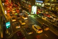 Traffic jam in city centre at night. Bangkok's traffic problem getting worse