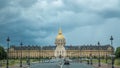 Traffic jam in front of Les Invalides timelapse in Paris, France Royalty Free Stock Photo