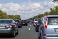 Traffic jam on a German highway Royalty Free Stock Photo
