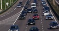 Traffic Jam on Highway A4 near Paris, Car Traffic, France Royalty Free Stock Photo