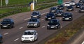 Traffic Jam on Highway A4 near Paris, Car Traffic, France Royalty Free Stock Photo