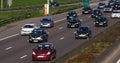 Traffic Jam on Highway A4 near Paris, Car Traffic, France Royalty Free Stock Photo