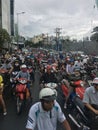 Traffic jam in Ho Chi Minh City, Vietnam Royalty Free Stock Photo