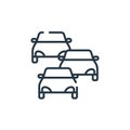 traffic jam icon vector from public transportation concept. Thin line illustration of traffic jam editable stroke. traffic jam Royalty Free Stock Photo