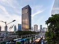 Traffic jam in Jakarta business district, Indonesia capital city Royalty Free Stock Photo