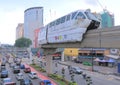 Traffic Jam and monorail Kuala Lumpur Royalty Free Stock Photo