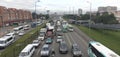 Traffic Jam at north highway near to 187th transmilenio station on normal working day morning