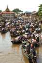 Traffic jam in Phaung Daw Oo Pagoda festival,Myanmar.