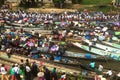 Traffic jam in Phaung Daw Oo Pagoda festival,Myanmar.