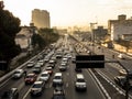 Traffic jam in Radial Leste Avenue Royalty Free Stock Photo