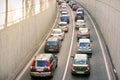 Cars in traffic. Traffic Jam in Bucharest, Romania Royalty Free Stock Photo