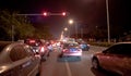 Traffic jam in Shenzhen at night Royalty Free Stock Photo