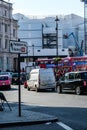 Traffic Jam Trafalger Square Busses Taxis and Works Van Royalty Free Stock Photo