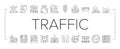 Traffic Jam Transport Collection Icons Set Vector .