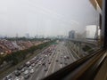 Traffic Jam , view from a Train Window Royalty Free Stock Photo