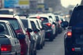 Traffic jams in the city, road, rush hour Royalty Free Stock Photo