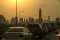 traffic jams in the city, road, rush hour, Traffic jam with rows of cars, Cars on road Royalty Free Stock Photo