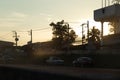 Traffic jams on the dusty road