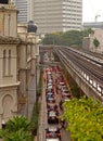 Traffic jams on road in Kuala Lumpur city Royalty Free Stock Photo