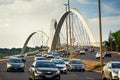 Traffic on JK Bridge in Brasilia, Capital of Brazil