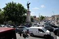 Traffic kkaosk or traffi jam in rome on hot summer weather