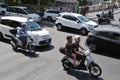 Traffic kkaosk or traffi jam in rome on hot summer weather