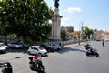 Traffic kkaosk or traffi jam in rome on hot summer weather