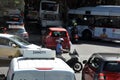 Traffic kkaosk or traffi jam in rome on hot summer weather