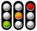 Traffic lamp, traffic light, semaphore icon set