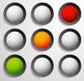 Traffic lamp, traffic light, semaphore icon set