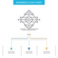 Traffic, Lane, road, sign, safety Business Flow Chart Design with 3 Steps. Line Icon For Presentation Background Template Place