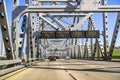 Traffic lanes designation information Fastrak or / and Cash before the toll plaza for the Benicia Martinez Bridge; north San