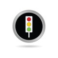 Traffic ligh icon in black vector